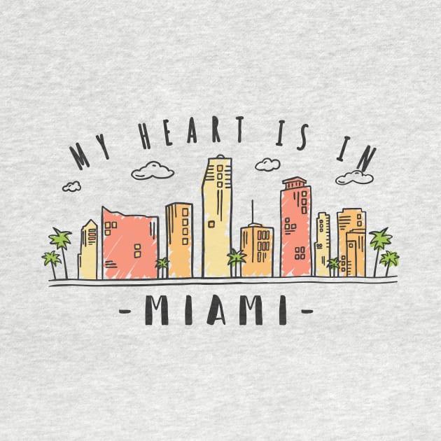 Miami USA Skyline Design by LR_Collections